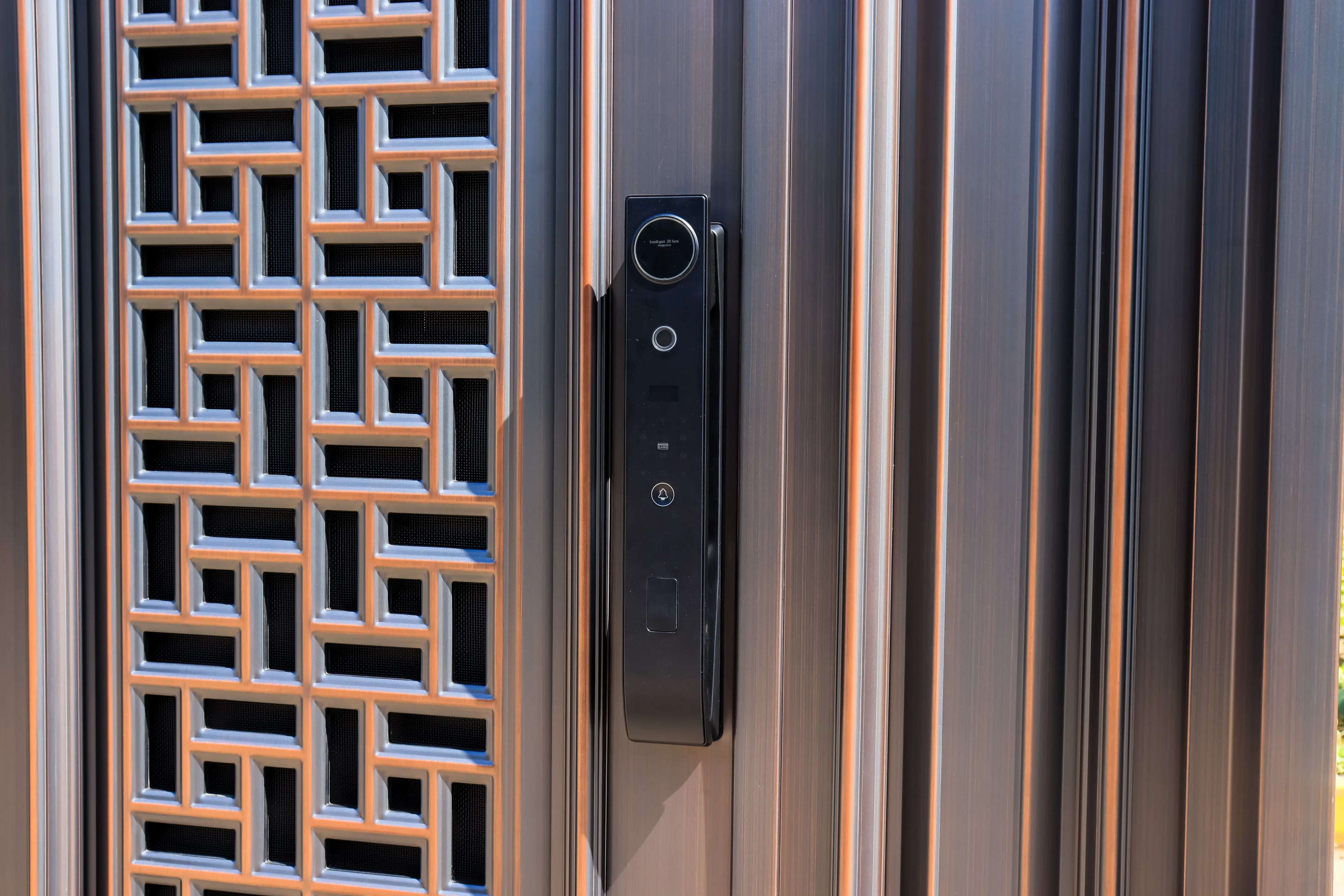 smart lock option for the the brushed copper door