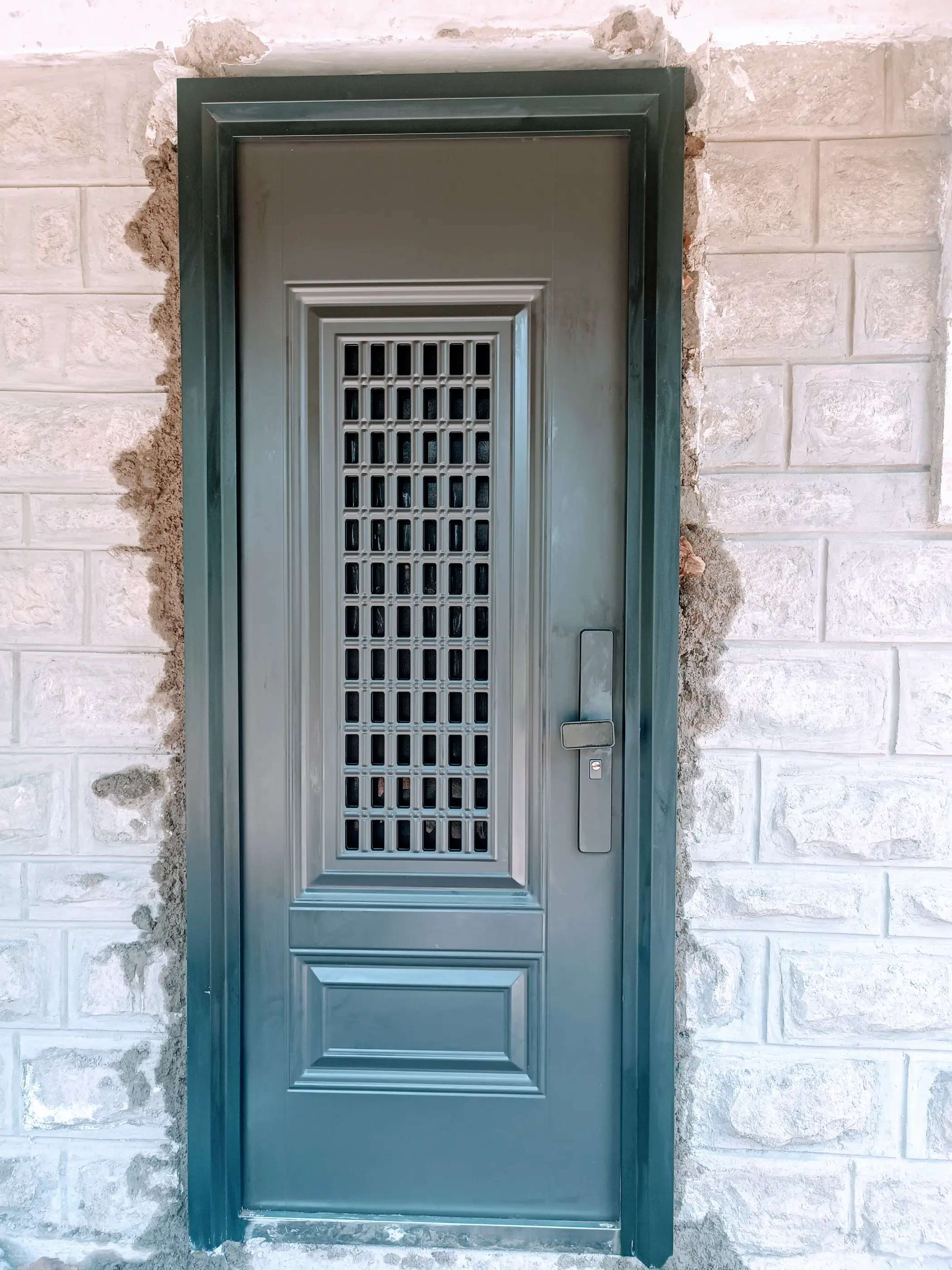 single steel door installed in Kenya